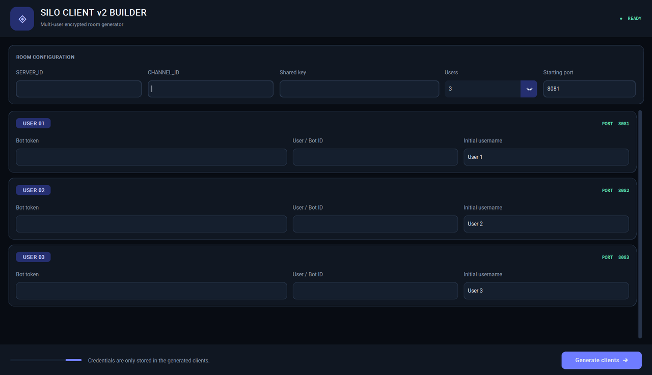 Silo Client v2 Script Builder Interface