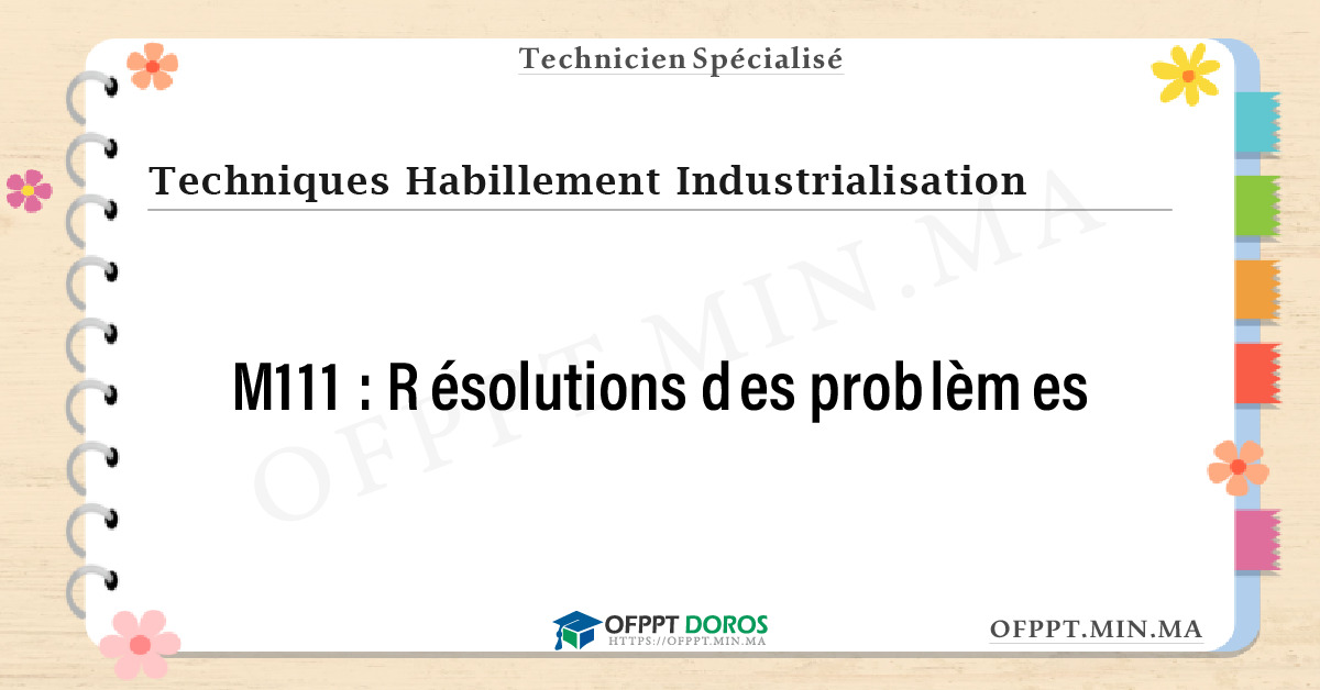 Sommaire détaillé du cours Résolutions des problèmes M111 OFPPT - Structure du module