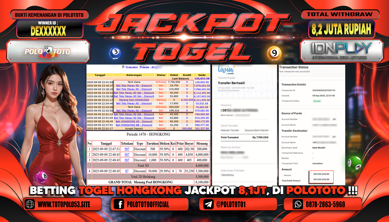 POLOTOTO JACKPOT TOGEL HONGKONG LOTTO Rp.8.250.000,-