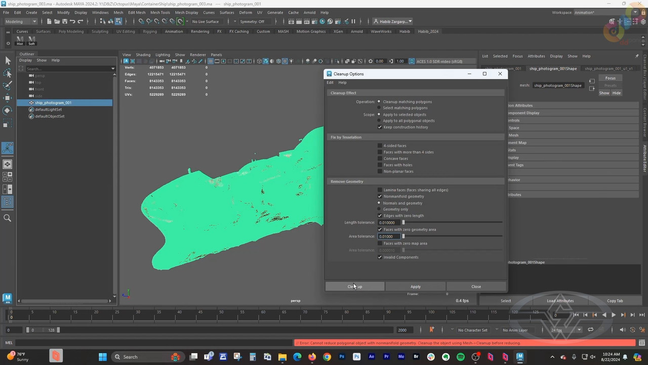 3 Clean Up Polygon Reduction Referencing the Photogrammetry Model mp4 0002
