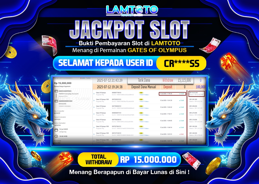 BUKTI JACKPOT LUNAS LAMTOTO