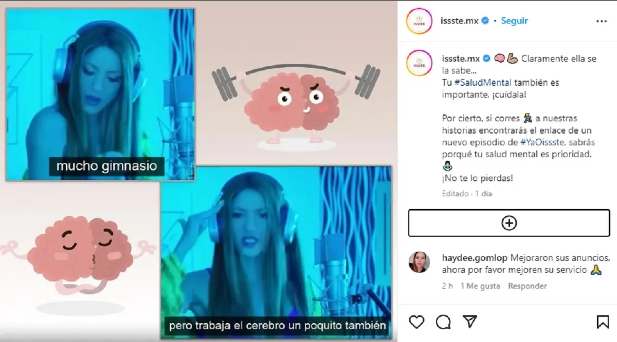 ISSSTE lanza campaña inspirada en Shakira: Claramente ella sabe sobre salud mental