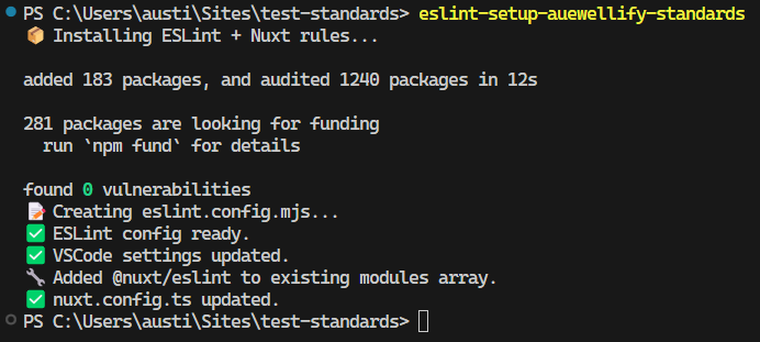 Standards Installed
