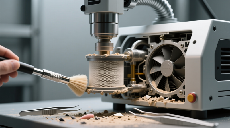 Чистка системы пылеудаления в маникюрном аппарате