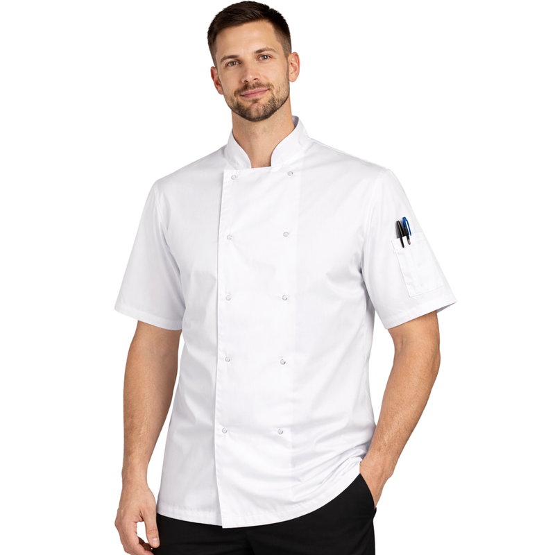 Chef Jacket Short Sleeve White Front