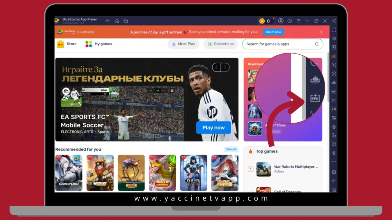 Install Yacine TV APK inside emulator on PC