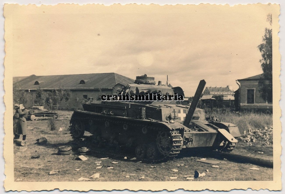 Orig. Foto zerstörte Panzer IV Tank am Narew b. 