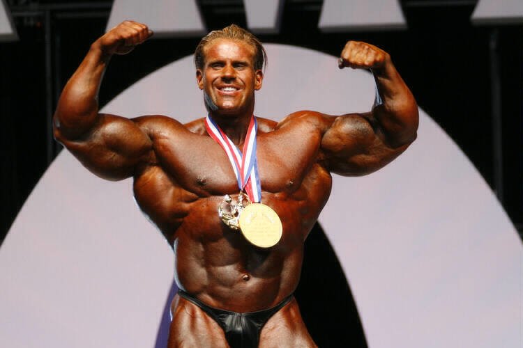 Jay winning the Mr. Olympia title 2006