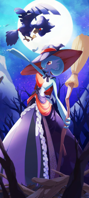 gardevoir-and-murkrow-pokemon-drawn-by-t