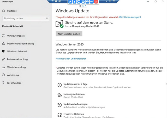 Upgrade-Angebot auf Windows Server 2025