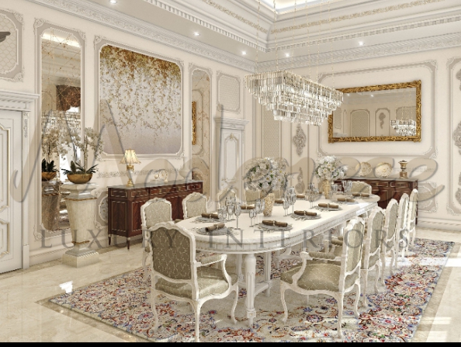 Modern 6-seater dining table with chairs