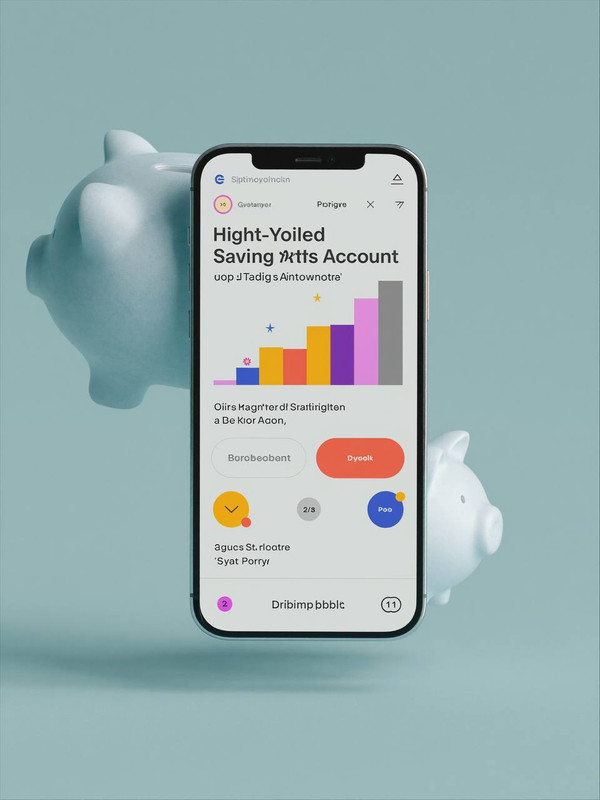 Smartphone showing a high-yield savings account app for emergency funds