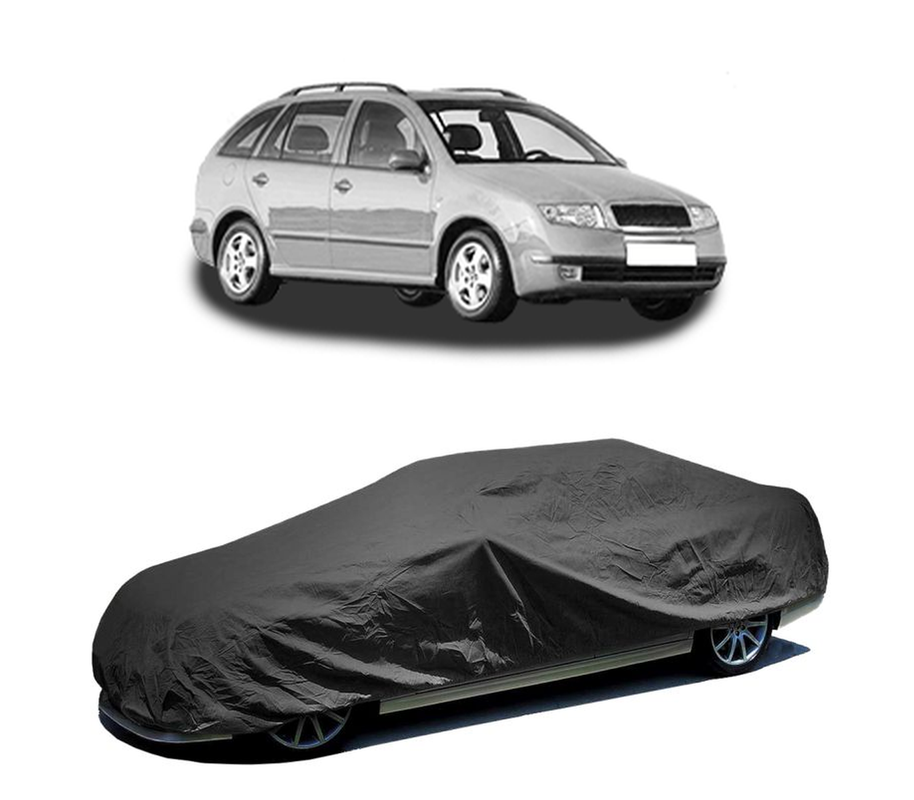 Husa tip prelata auto pentru SKODA FABIA I Combi (6Y5) 2000 - 2007,culoare negru, material textil impermeabil, rezistanta la intemperii praf UV, CARPASSION Husa Protectie