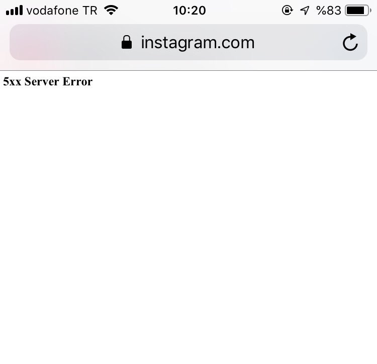 instagram 5xx server error