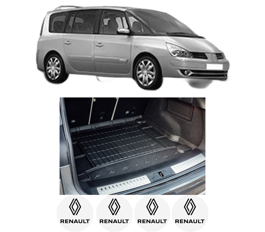 Tavita Portbagaj RENAULT ESPACE IV (JK0/1_) din 2002-2015, Protectie Portbagaj Auto, 4x Stickere auto cu RENAULT