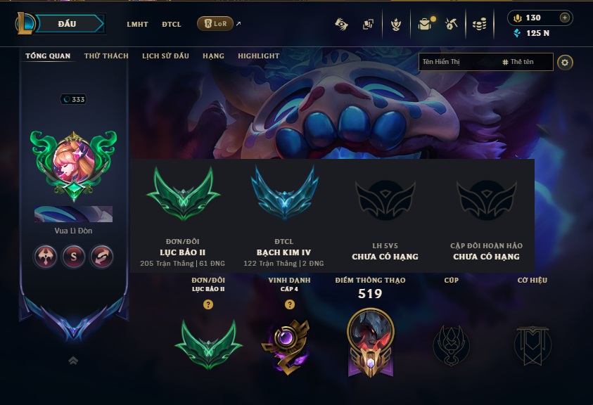 Acc LMHT # - Khung Lục Bảo