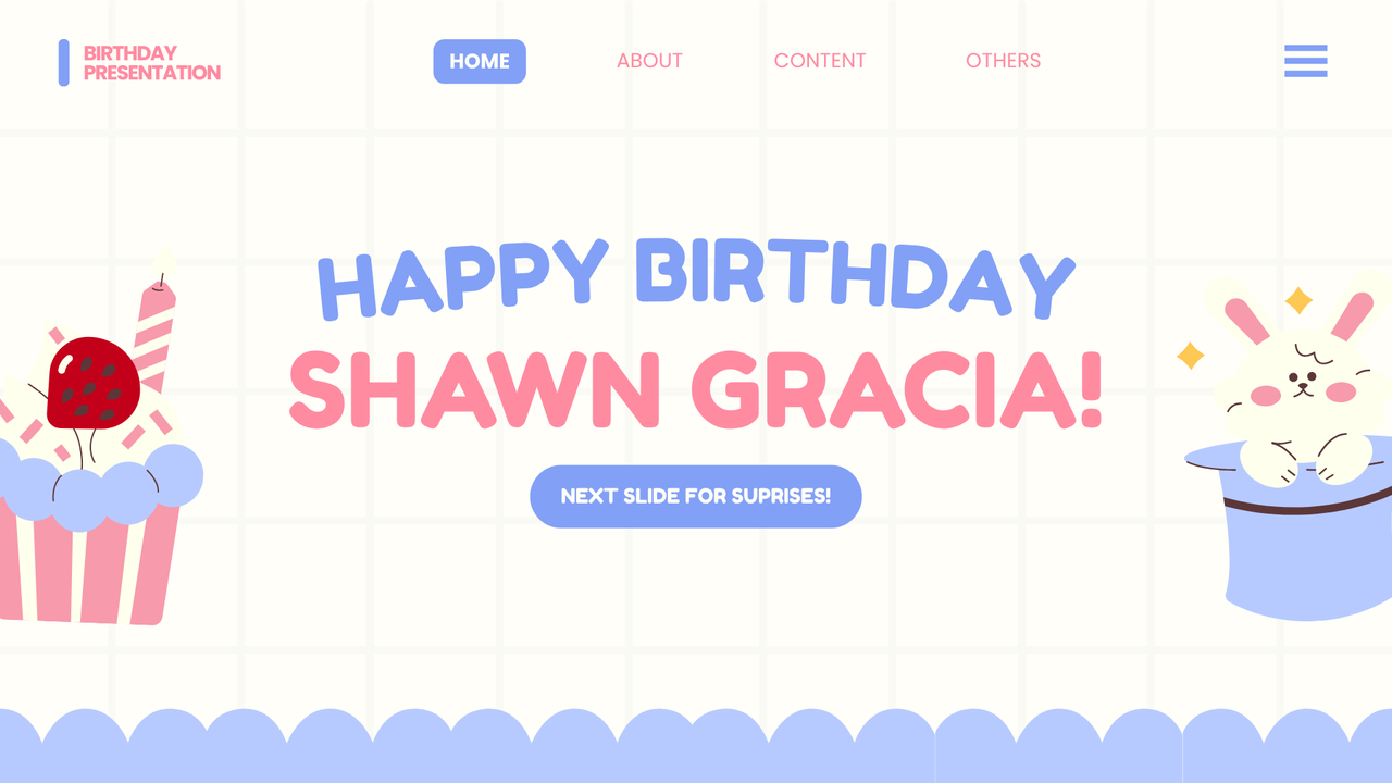 Blue and Pink Illustrative Playful Birthday Presentation