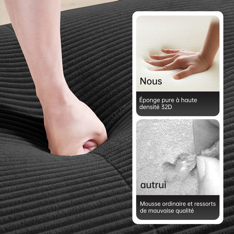 Canapé d'angle modulable noir en situation