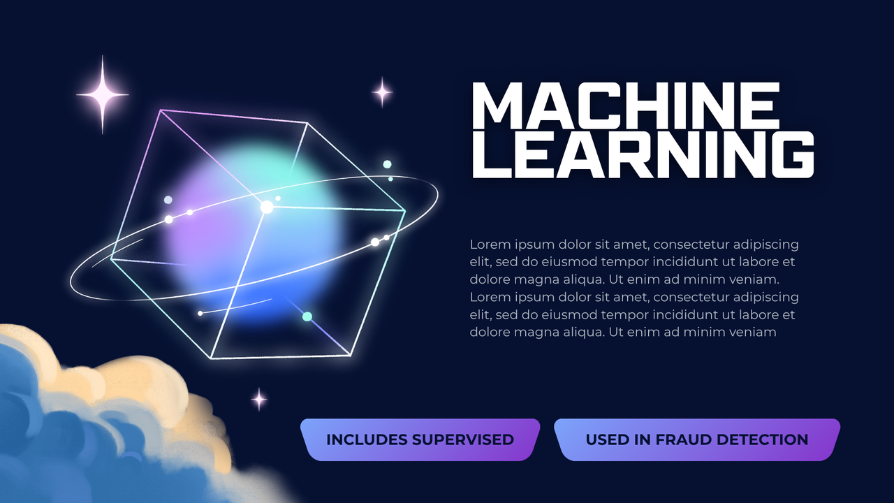 Blue Futuristic Illustration Artificial Intelligence Presentation