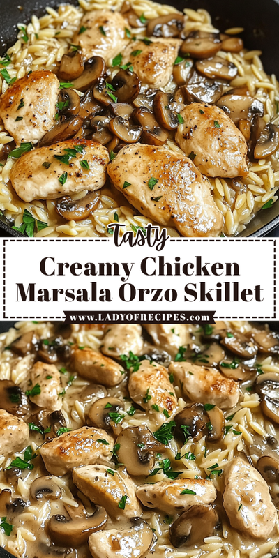 Creamy Chicken Marsala Orzo Skillet (2)