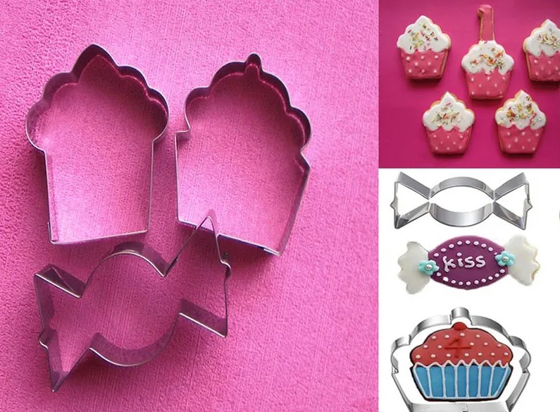 Cortador para galletas de caramelo dulce muffins y cupcakes 4pz