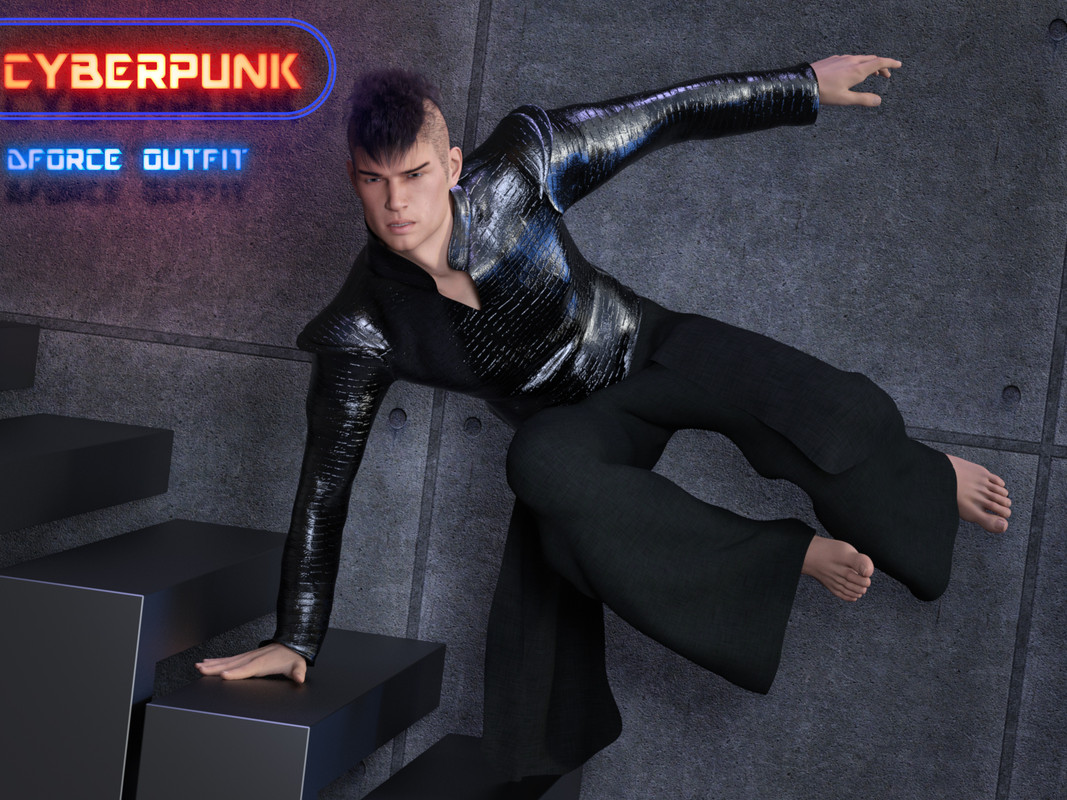dForce CyberPunk Outfit for Genesis 8 Male dForce CyberPunk Outfit for Genesis 8 Male