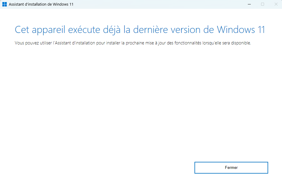 Capture d écran cet appareil exécute déjà la version 2026 03 10 140220