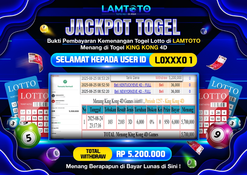 BUKTI JACKPOT LUNAS LAMTOTO