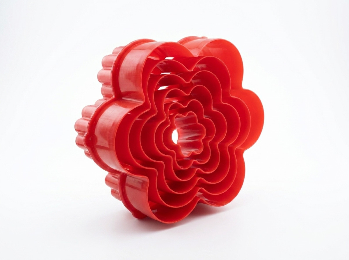 Set cortadores de flor redonda ondulada para galletas y pasta 6pz