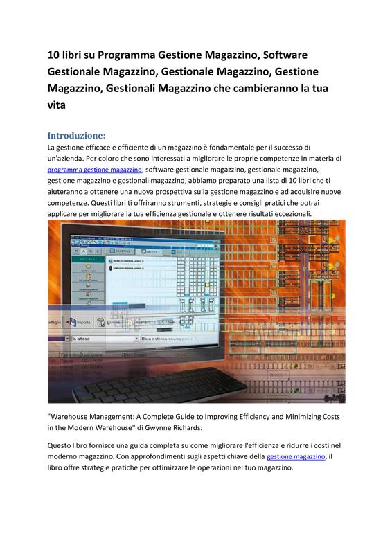 libri su Programma Gestione Magazzino, Software Gestionale Magazzino