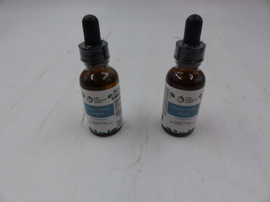 LOT OF 2 FULLY FUNCTIONAL HEALTH VITAMIN D3/K2 LIQUID DROPS 1 FL OZ EXPIRE 12/23 LOT OF 2 FULLY FUNCTIONAL HEALTH VITAMIN D3/K2 LIQUID DROPS 1 FL OZ EXPIRE 12/23