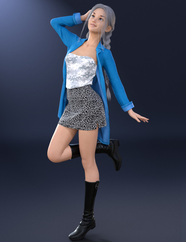 dForce Big Jacket Outfit for Genesis 8 Females