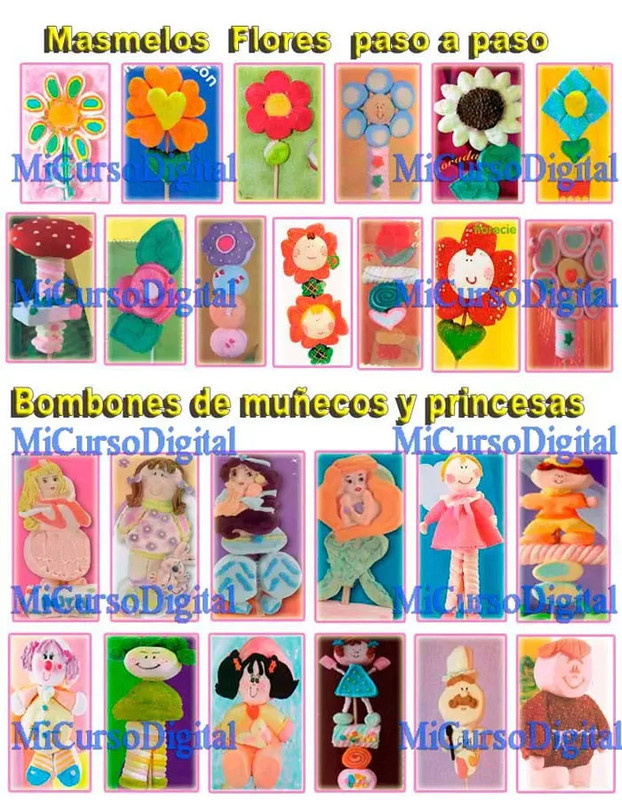 curso bombones galletas decoracion bombon flores malvaviscos