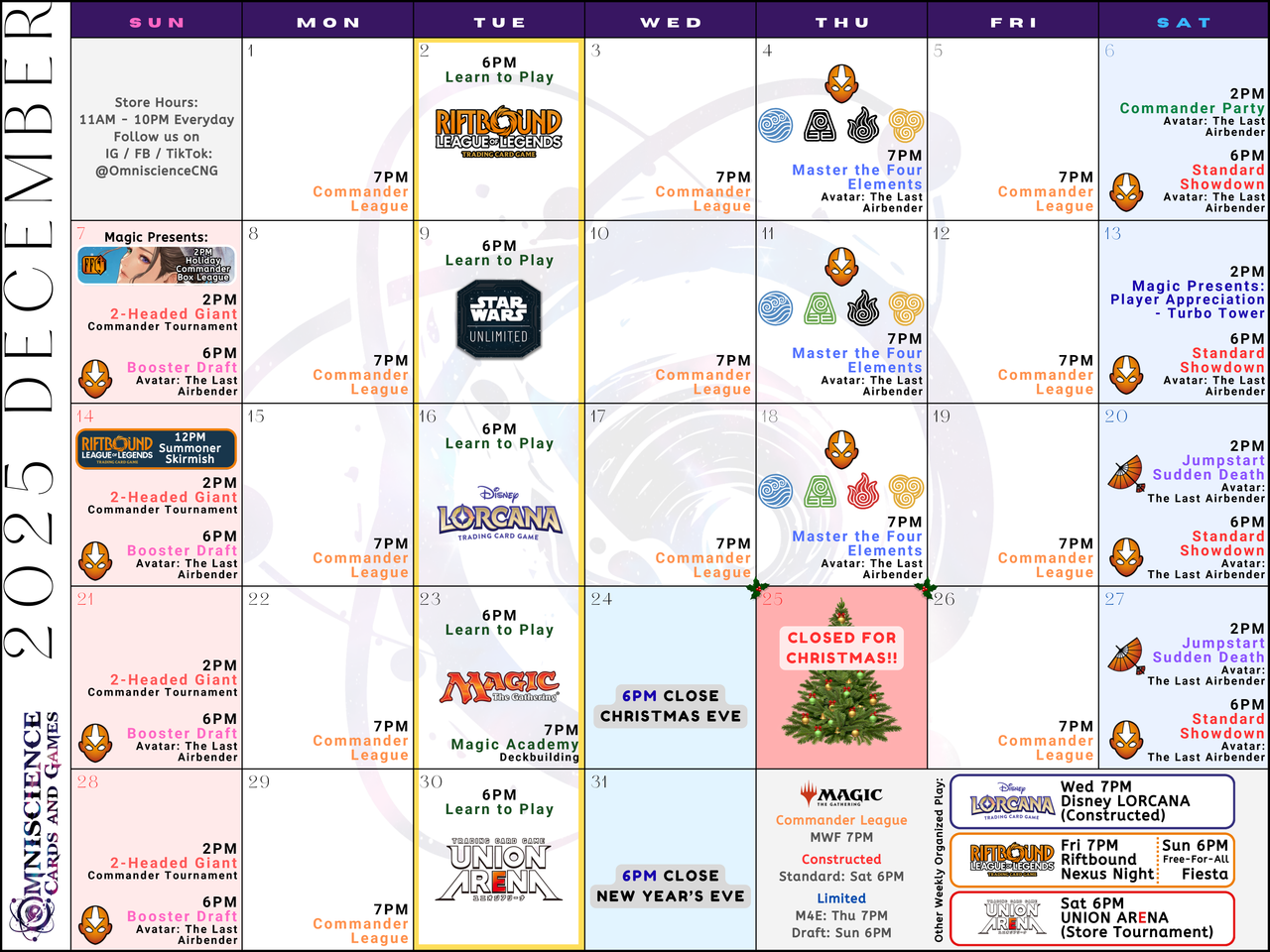 2025 12 Event Calendar