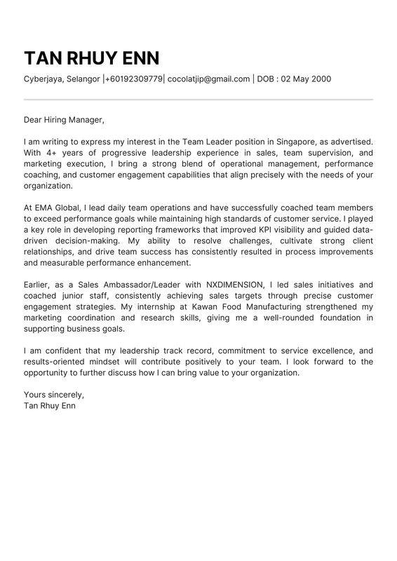 Cover Letter document