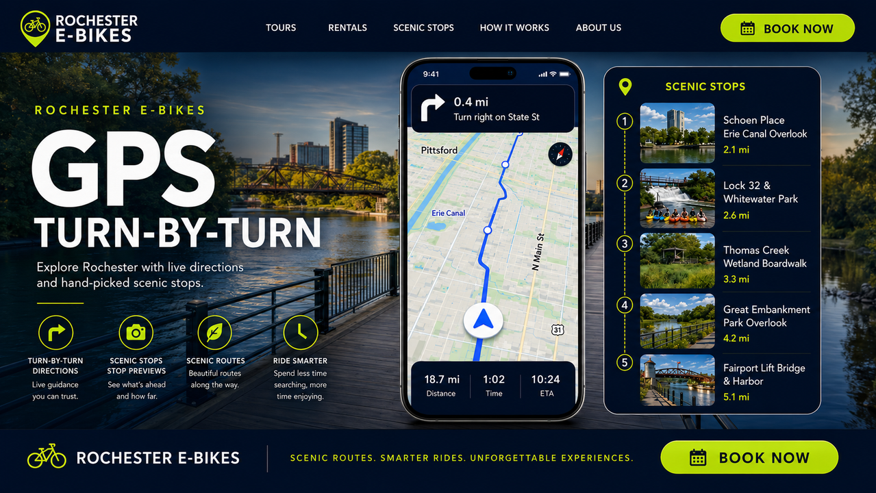 Rochester E-Bikes GPS Turn-by-Turn web section