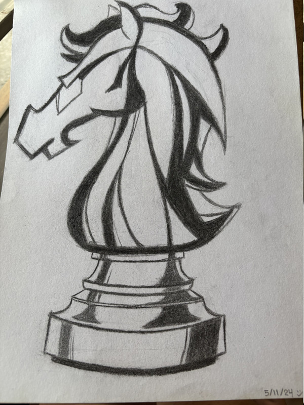Charcoal Chess Piece