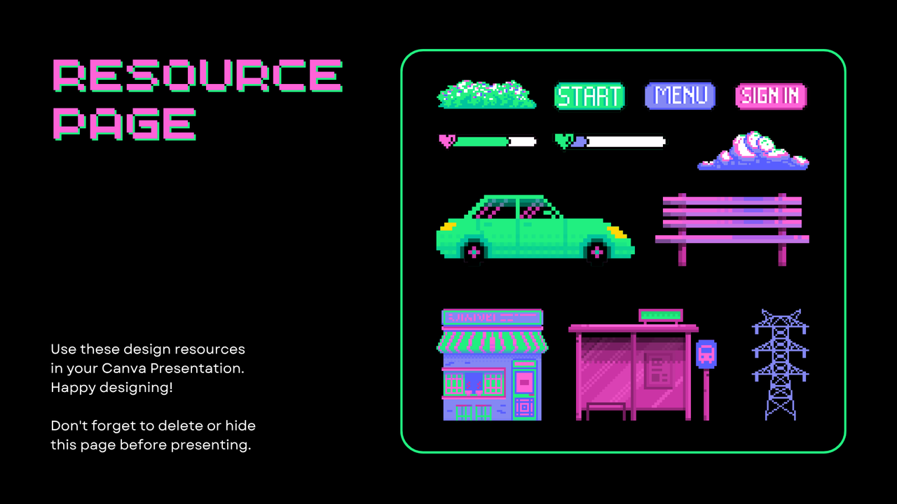 Black Neon Green Neon Pink Trendy Illustrative Creative Presentation