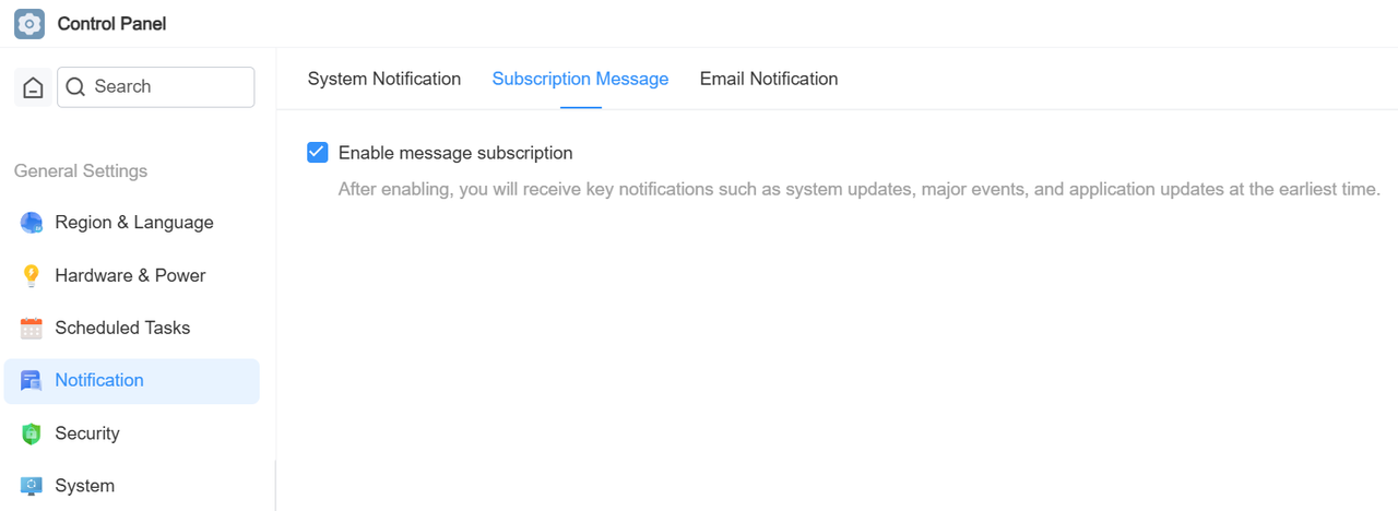 subscription message