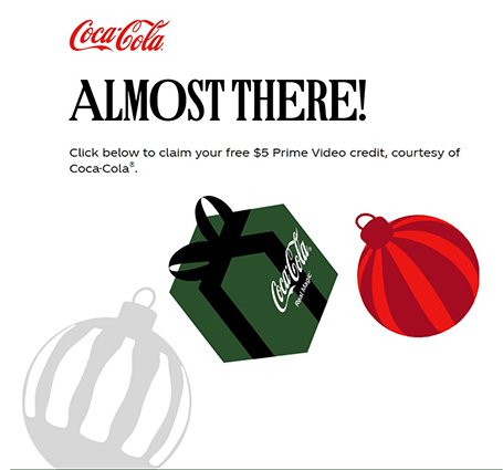 Get a Free Amazon Prime Video Credit from Coca-Cola Daily Get a Free Amazon Prime Video Credit from Coca-Cola Daily