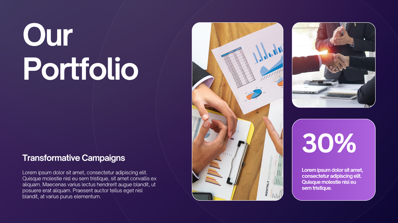 Purple and White Modern Gradient Business Pitch Deck Presentation