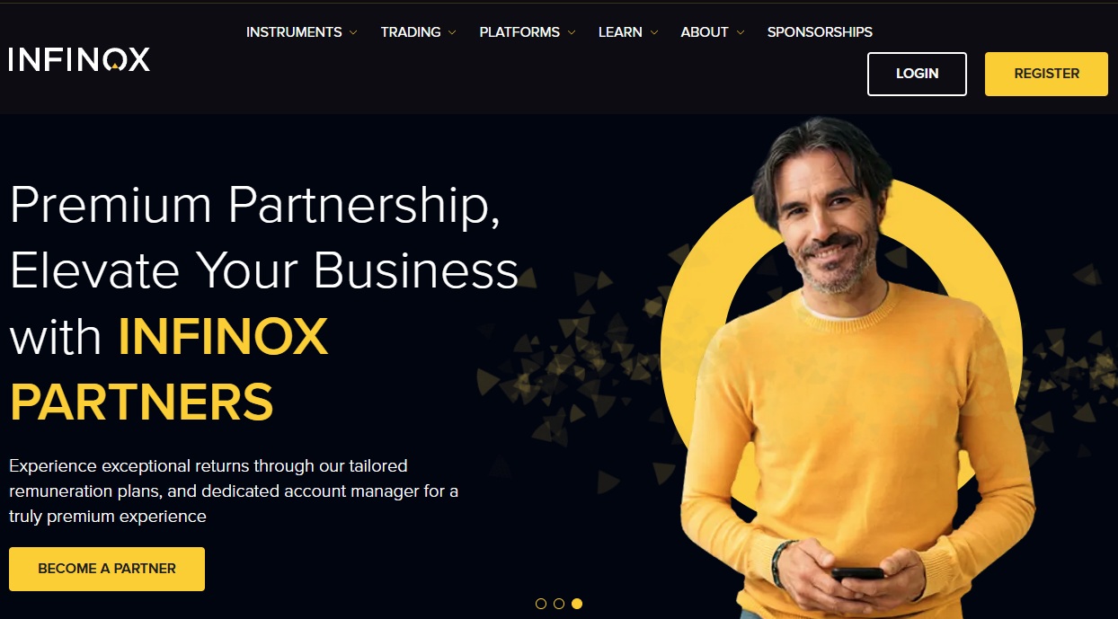Infinox premium partnership program, regulated broker.