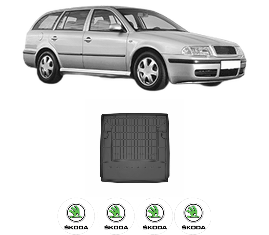 Tavita Portbagaj SKODA OCTAVIA I Combi (1U5) din 1998-2010, Protectie Portbagaj Auto, 4x Stickere auto cu SKODA