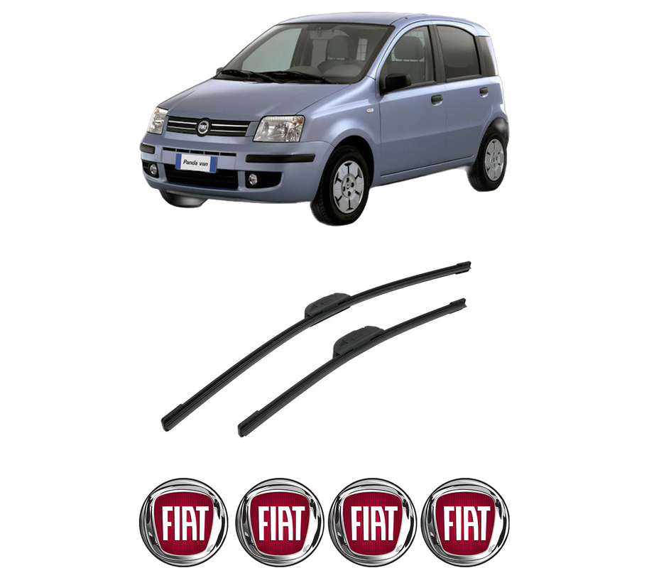 Set stergatoare auto FIAT PANDA (169_) din 2003-2013, pentru parbriz auto, 2 bucati, Bosch Aerotwin Retrofit, din cauciuc siliconat rezistent, 4 Stickere Auto FIAT