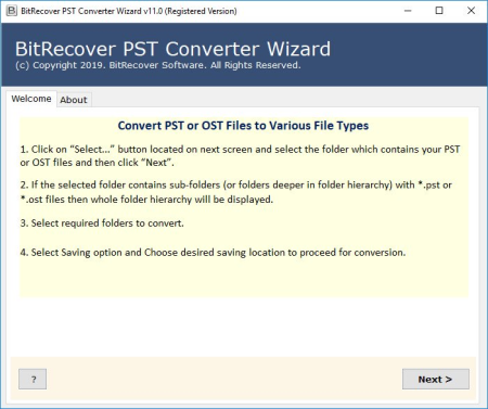 BitRecover PST Converter Wizard 11.0