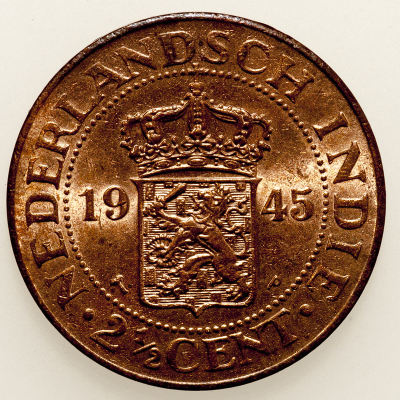 2 1/2 céntimos Indias Orientales Neerlandesas 1945. PAS6544