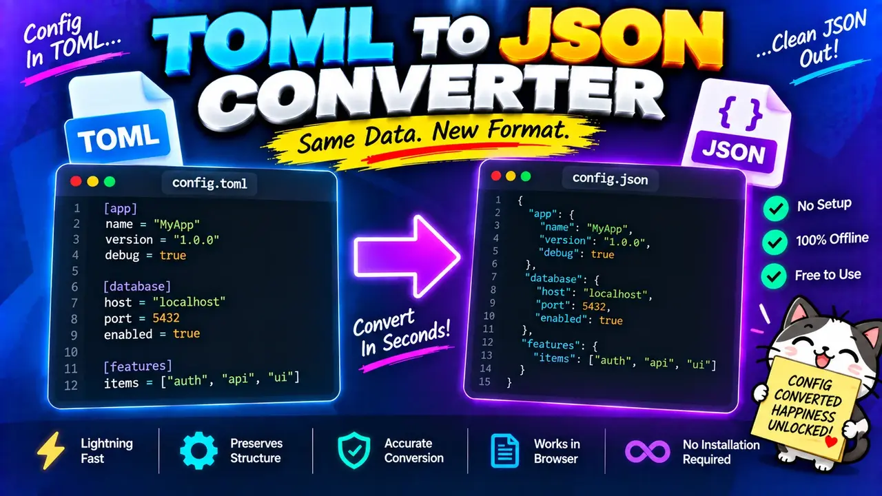 Toml To Json Converter - Convert Toml Files Online