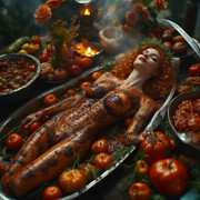 Garden wedding wom served Redhair 0 31