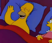The Simpsons and Homer dreaming about being cheered on