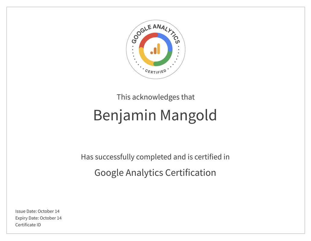Google Analytics Certification